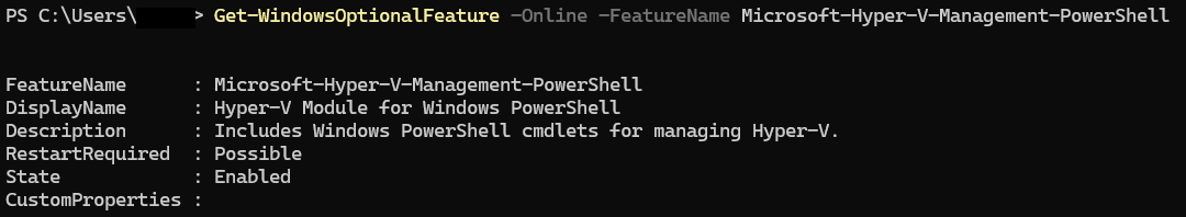 Feature status output